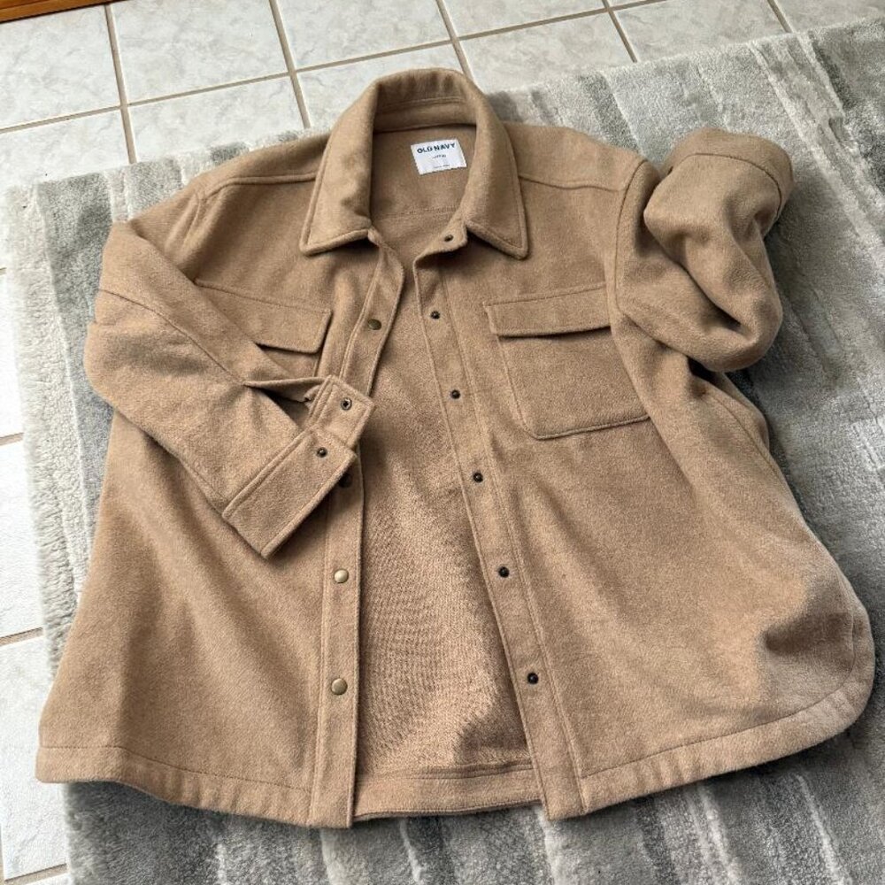 Old Navy Women's Tan large petite unlined hip length coat